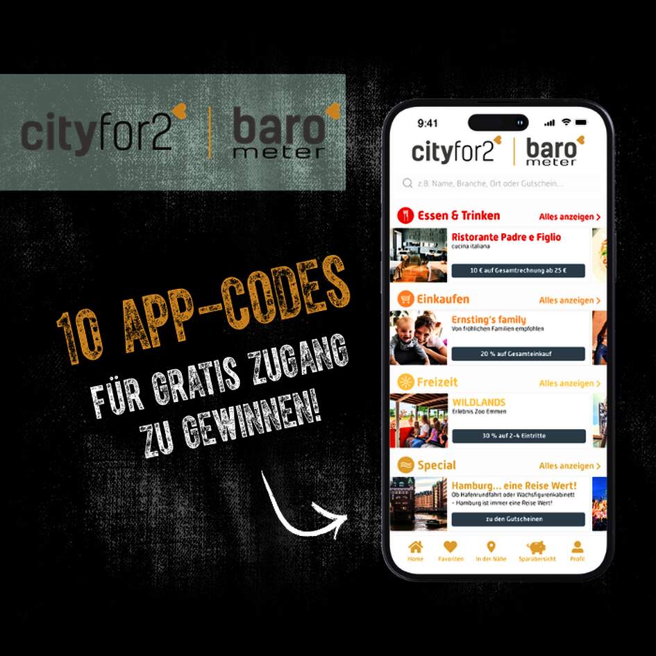 barometer/ cityfor2 App-Zugänge zu gewinnen!